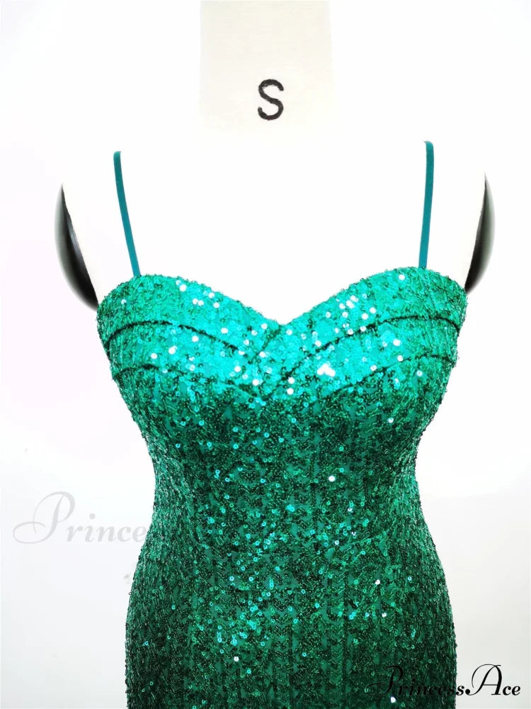 Jerry sling-mesh fishtail dress - Lady Occasions