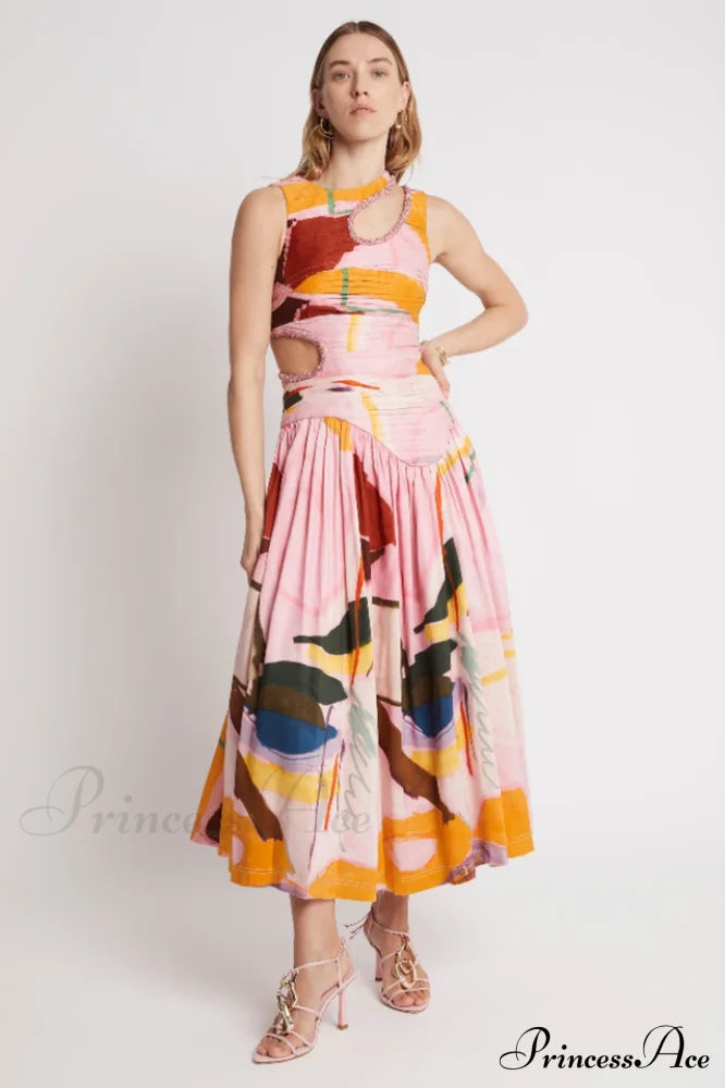 Jolie Abstract Cut-Out Midi Dress | Dress In Beauty