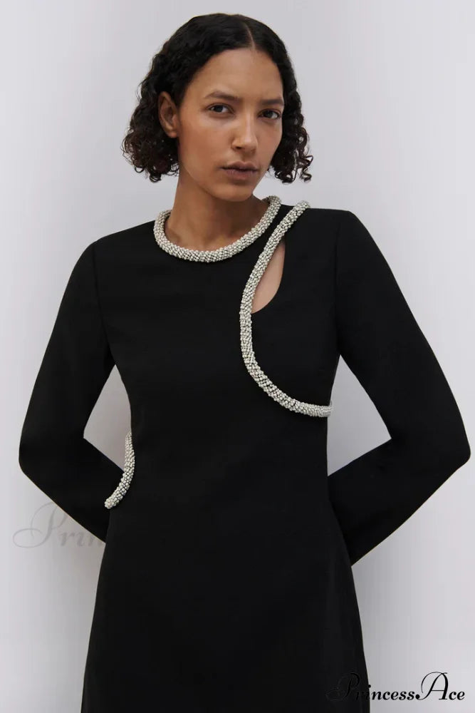 Katharine Diamante Mini Charming Dress In Black 16 Days / 2 Xs