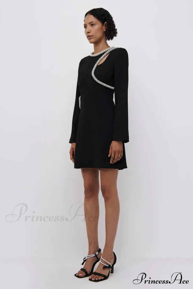 Katharine Diamante Mini Charming Dress In Black 30 Days / 2 Xs