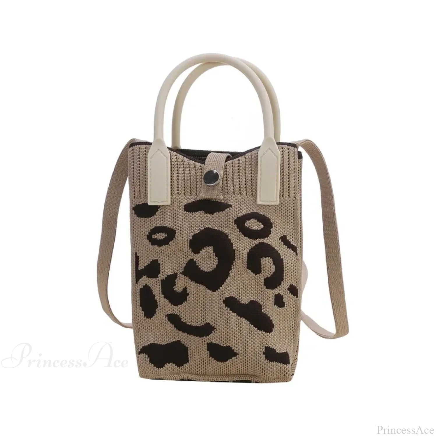 Knitted Mobile Phone Mini Fashion Crossbody Handbag Brown handbag-250126