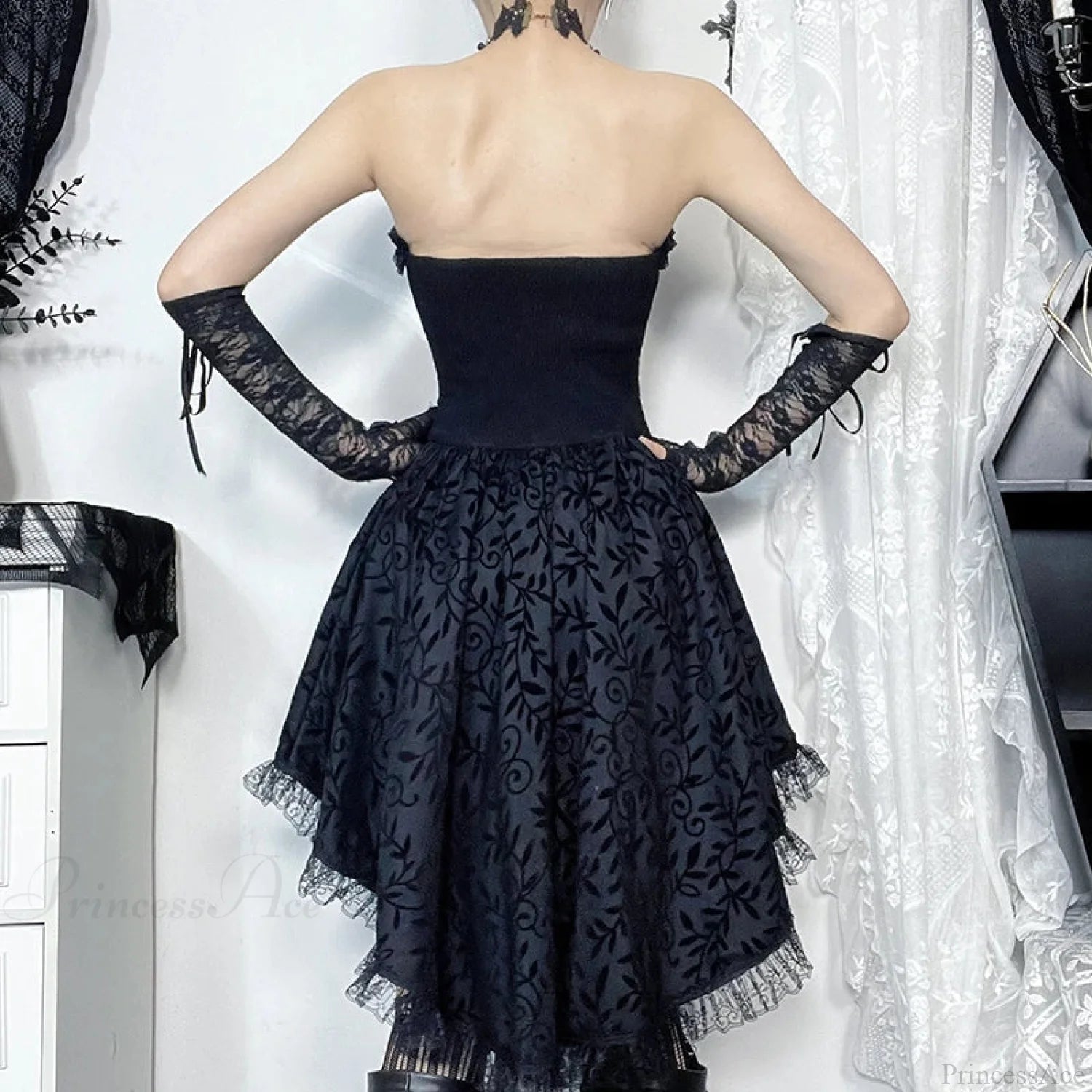 Lace Patchwork Corset Mini Dress