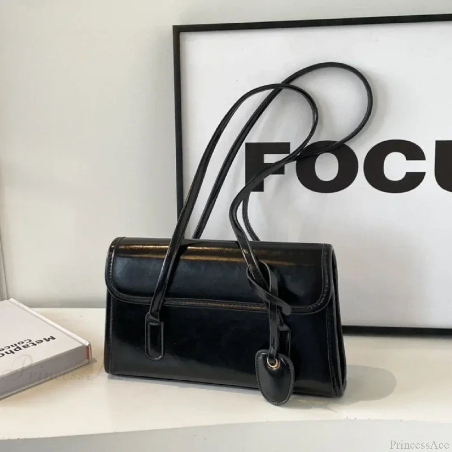 Large Capacity Winter Underarm Shoulder Bag Black shoulder-250126