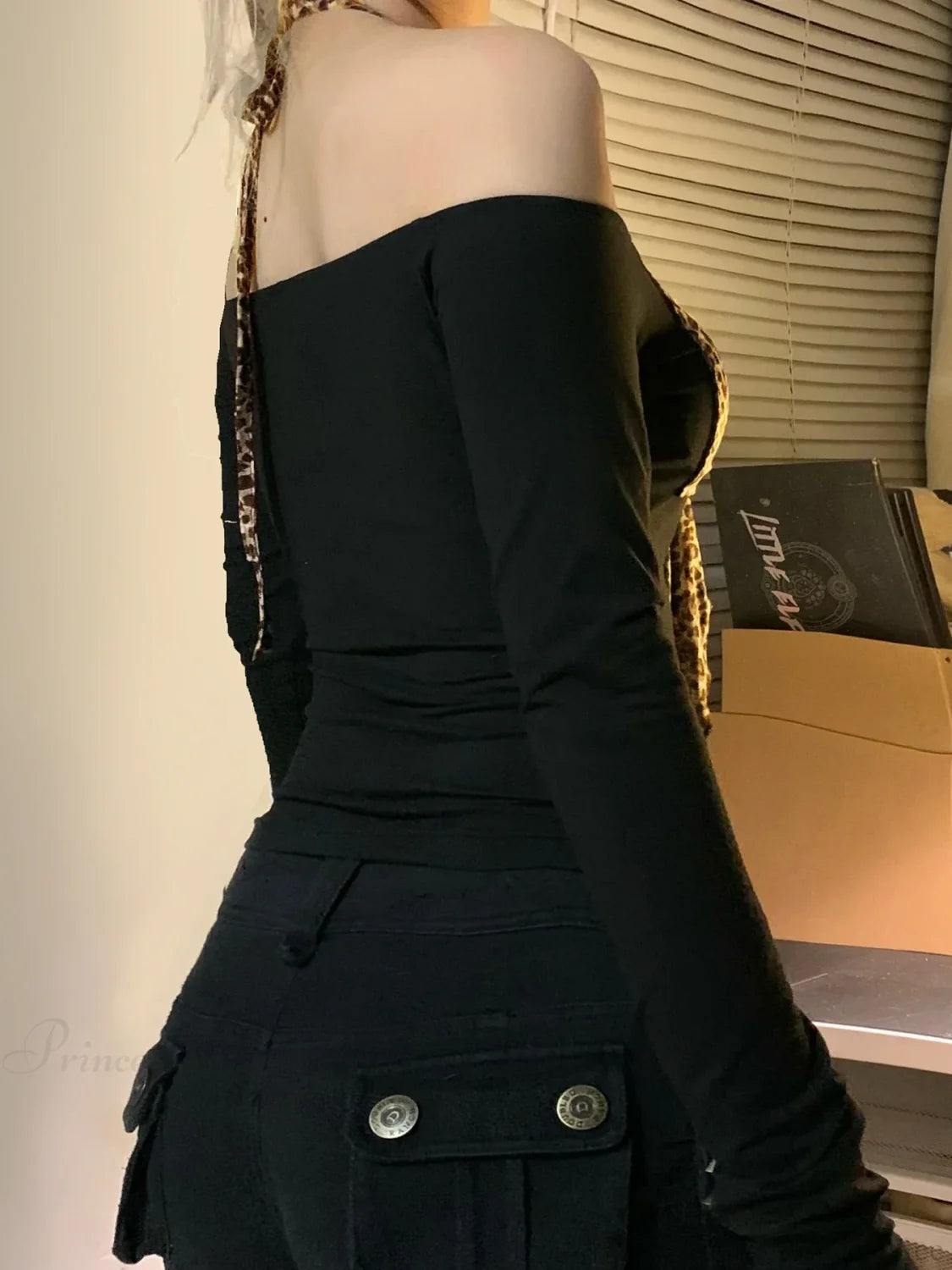 Leopard Bow Halter Knit Top