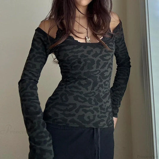 Leopard Patchwork Knit Top