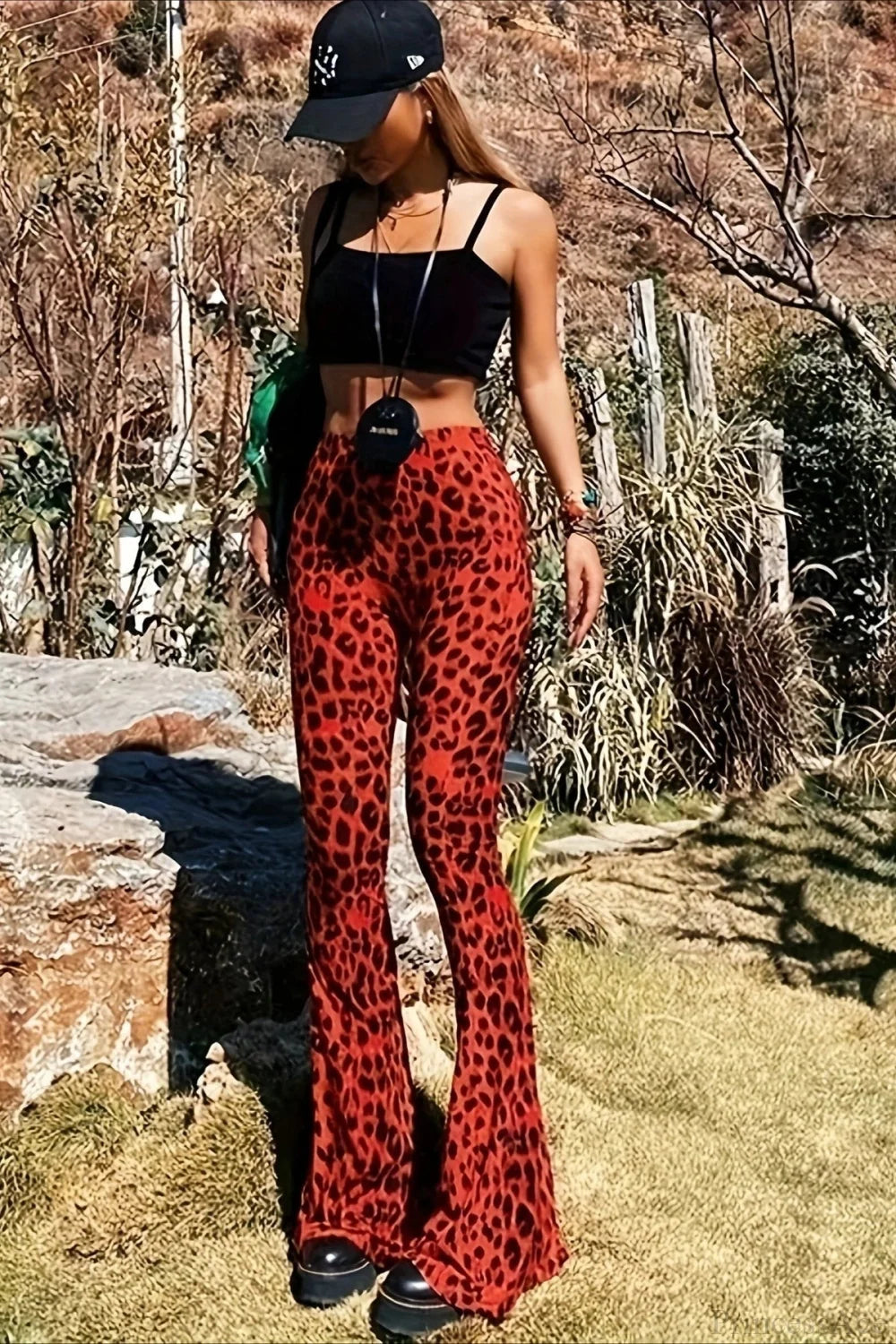 Leopard Print Flare Pant