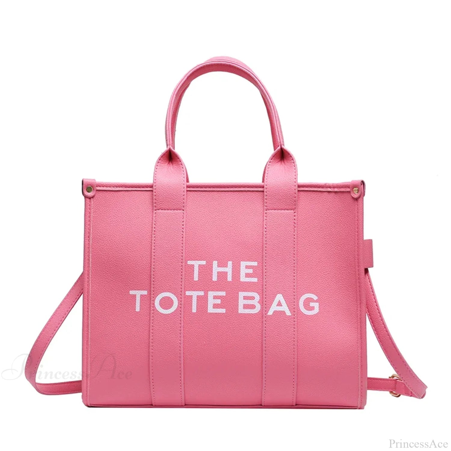 Letter Soft PU Leather Tote Shoulder Handbag Pink / 35cm X 15cm X 28cm handbag-250126