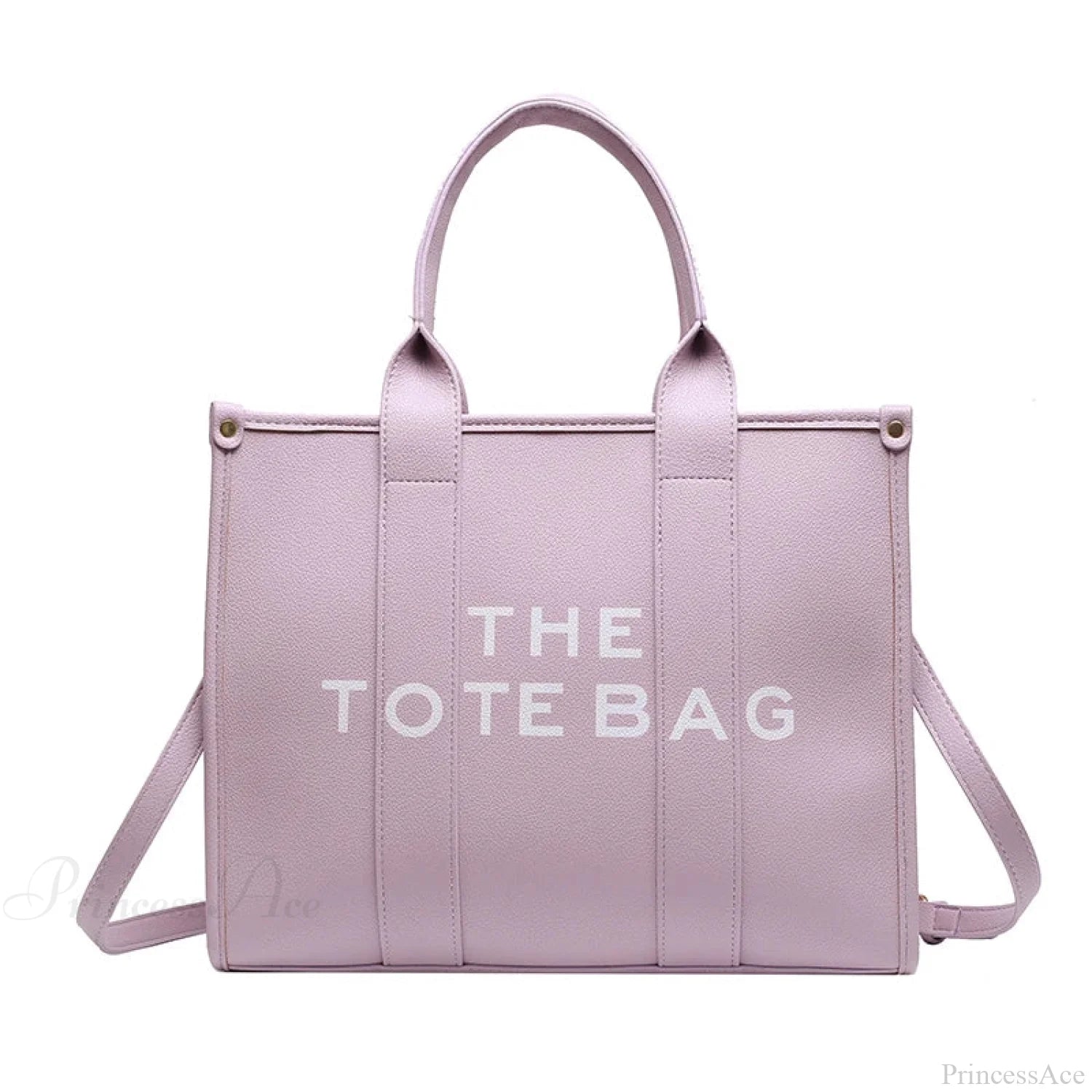 Letter Soft PU Leather Tote Shoulder Handbag PURPLE / 35cm X 15cm X 28cm handbag-250126