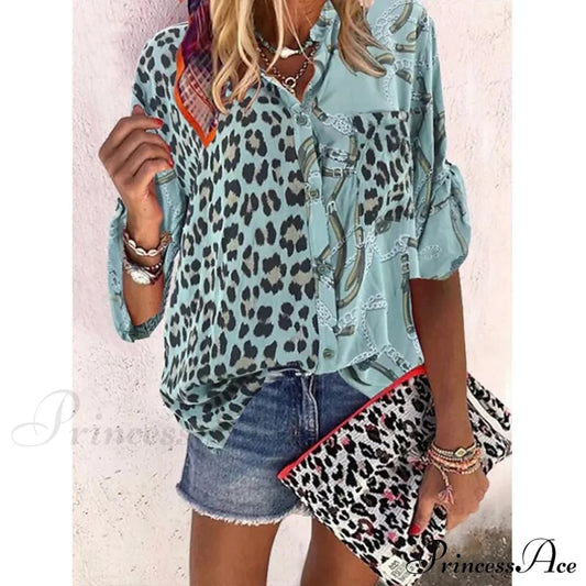 Loose Colorful Print Large Size Blouses