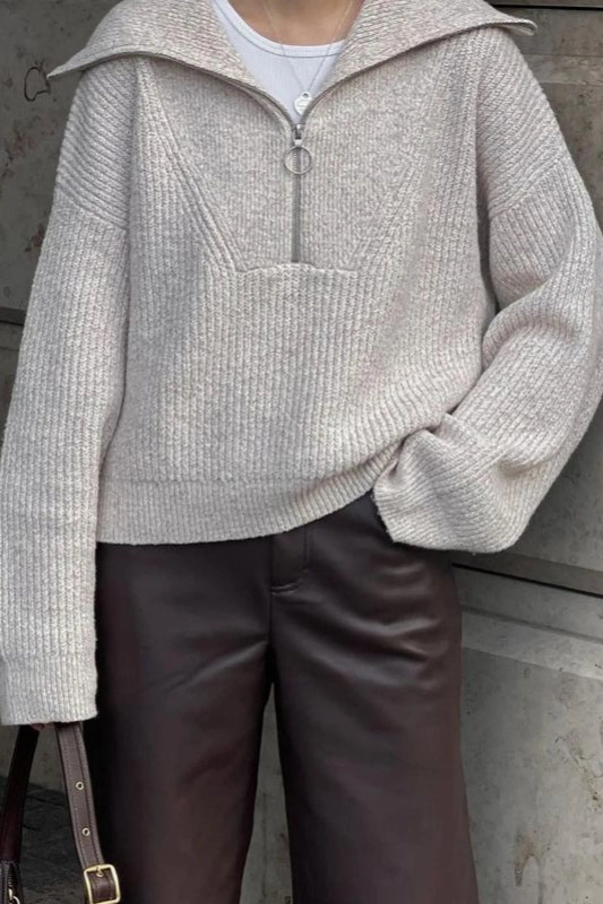 Loose Fit V-Neck Knit Sweater