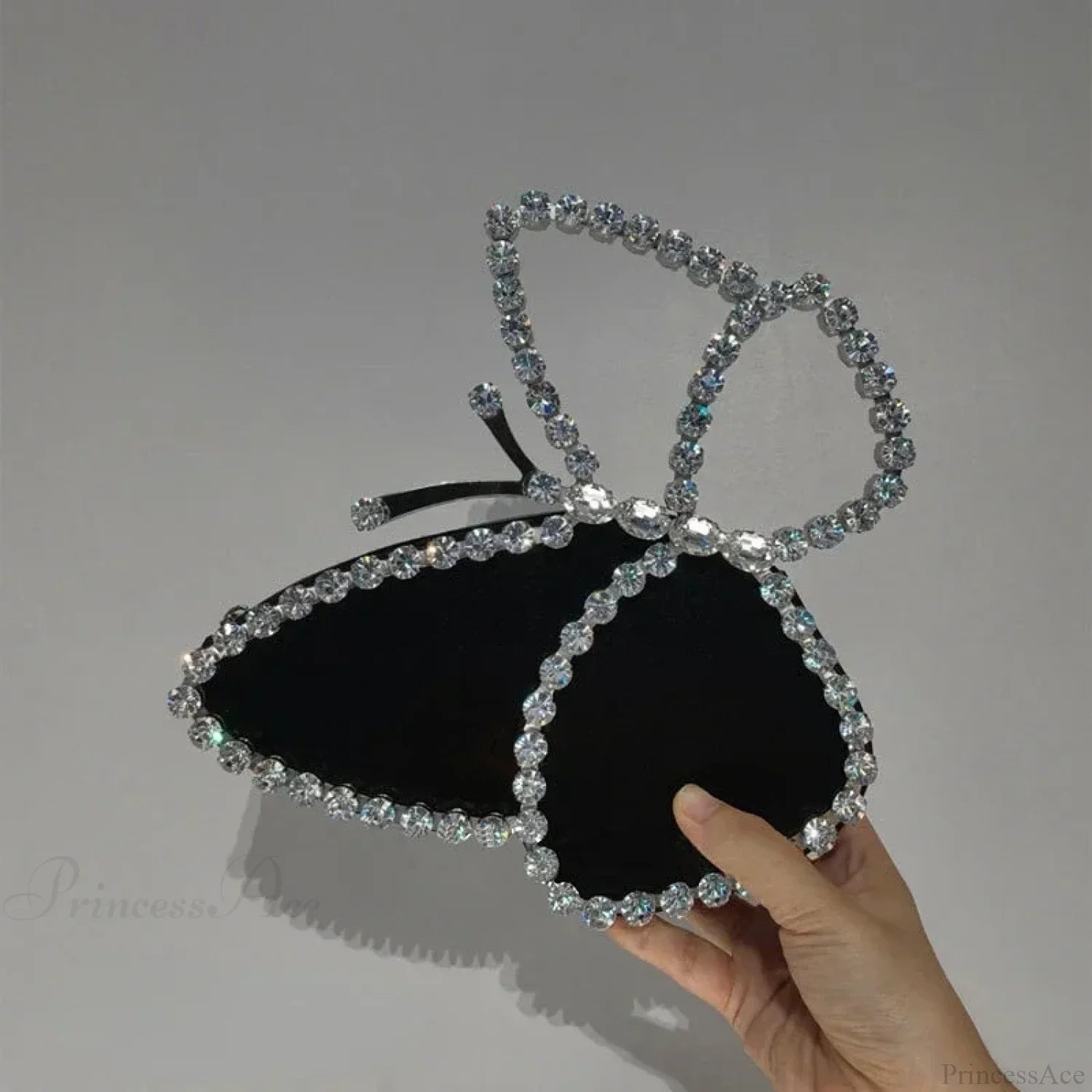 Luxury Diamonds Butterfly Party Evening Clutch Bag Black / 23cm 13.5cm clutchbag-250126