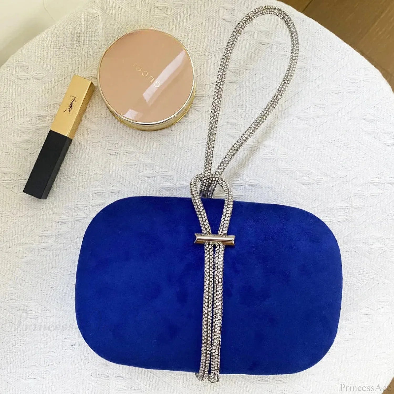 Luxury Red Velvet Crystal Handle Evening Wedding Tote Handbag clutchbag-250126