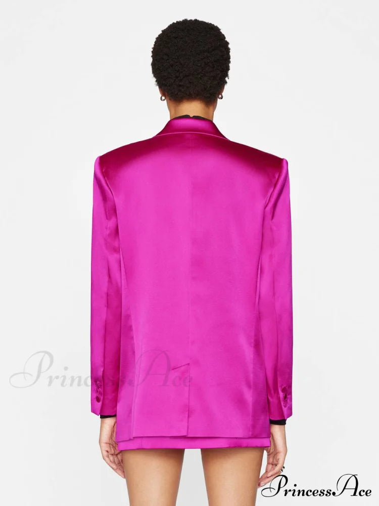 Magenta Blazer Stylish And Pants Set 30 Days / 4 S Pink