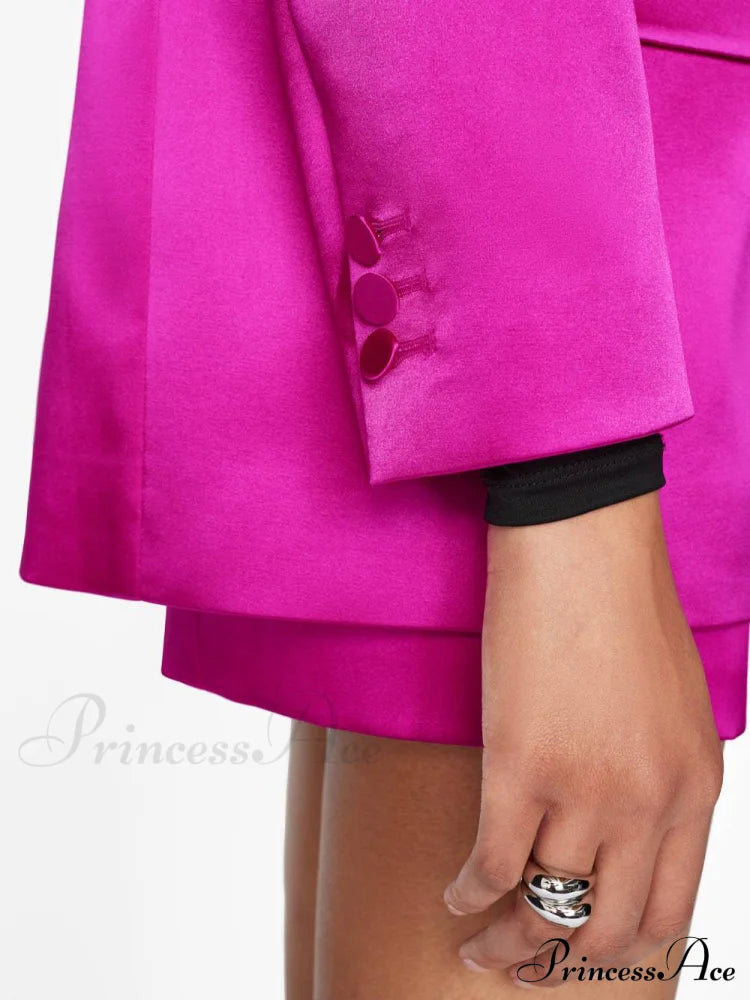 Magenta Blazer Stylish And Pants Set