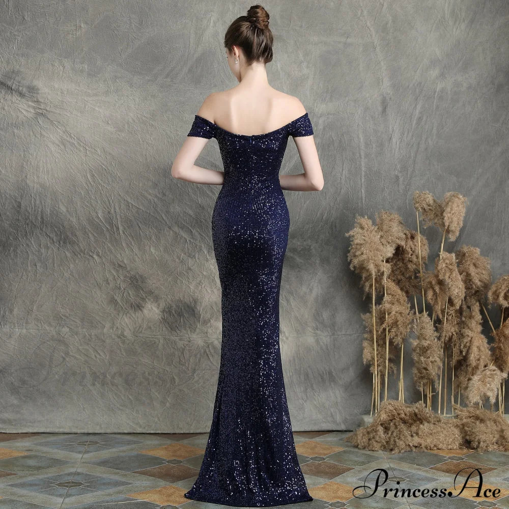 Marzia Formal Stylish Sequined Slit Dress S.o. Long Dresses