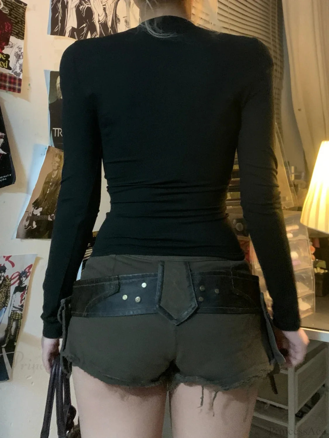 Mesh Hollow Sleeve Knit Top