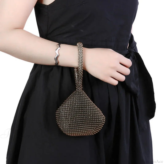 Metal Glitter Dinner Pouch Evening Banquet Clutch Bag Black clutchbag-250126