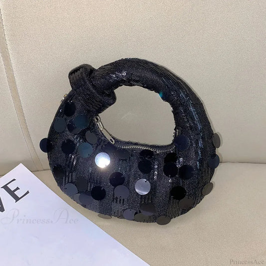 Mini Half Moon Evening Clutch Wristlet Black wristlet-250126