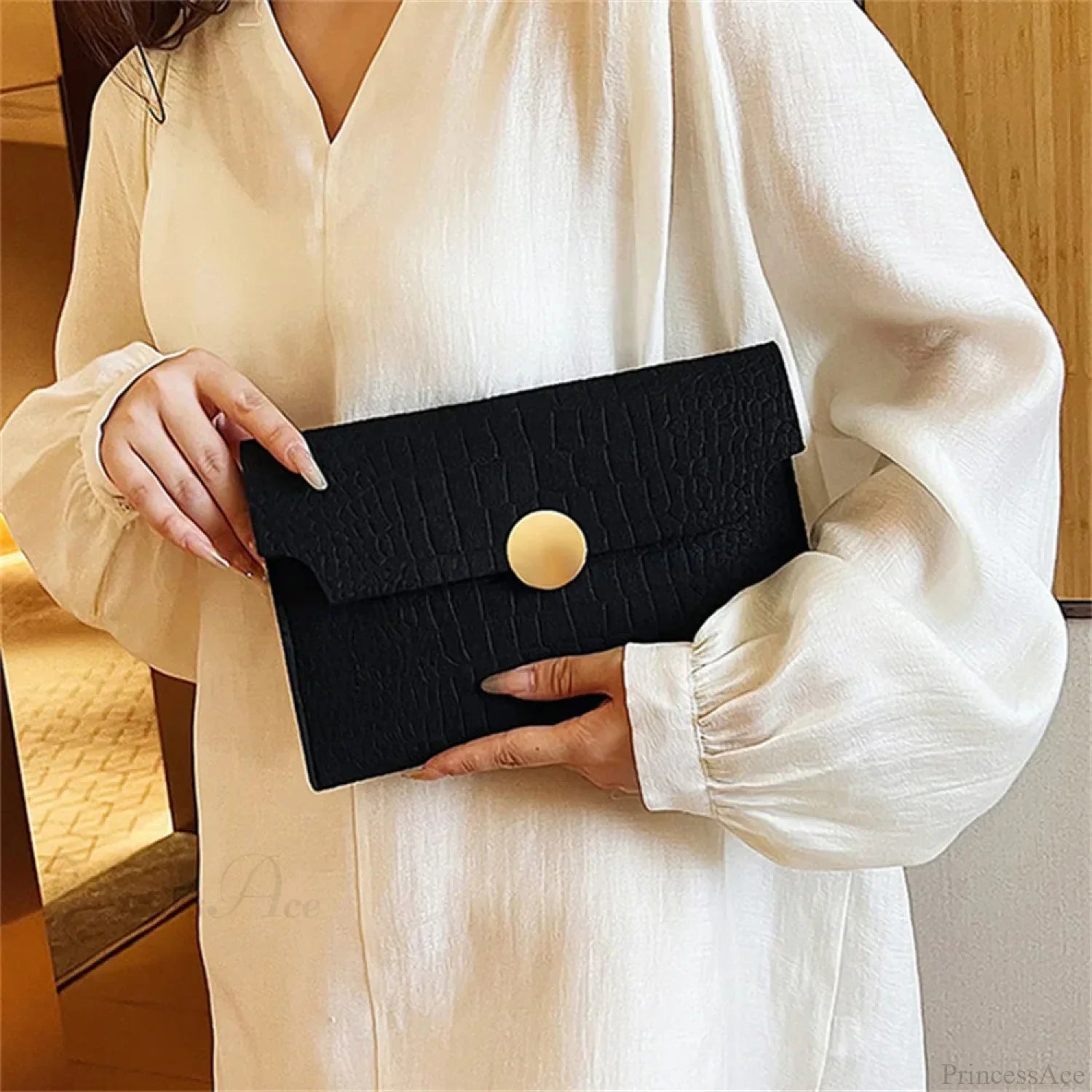 Minimalism Felt Indentation Clutch Wristlet wristlet-250126
