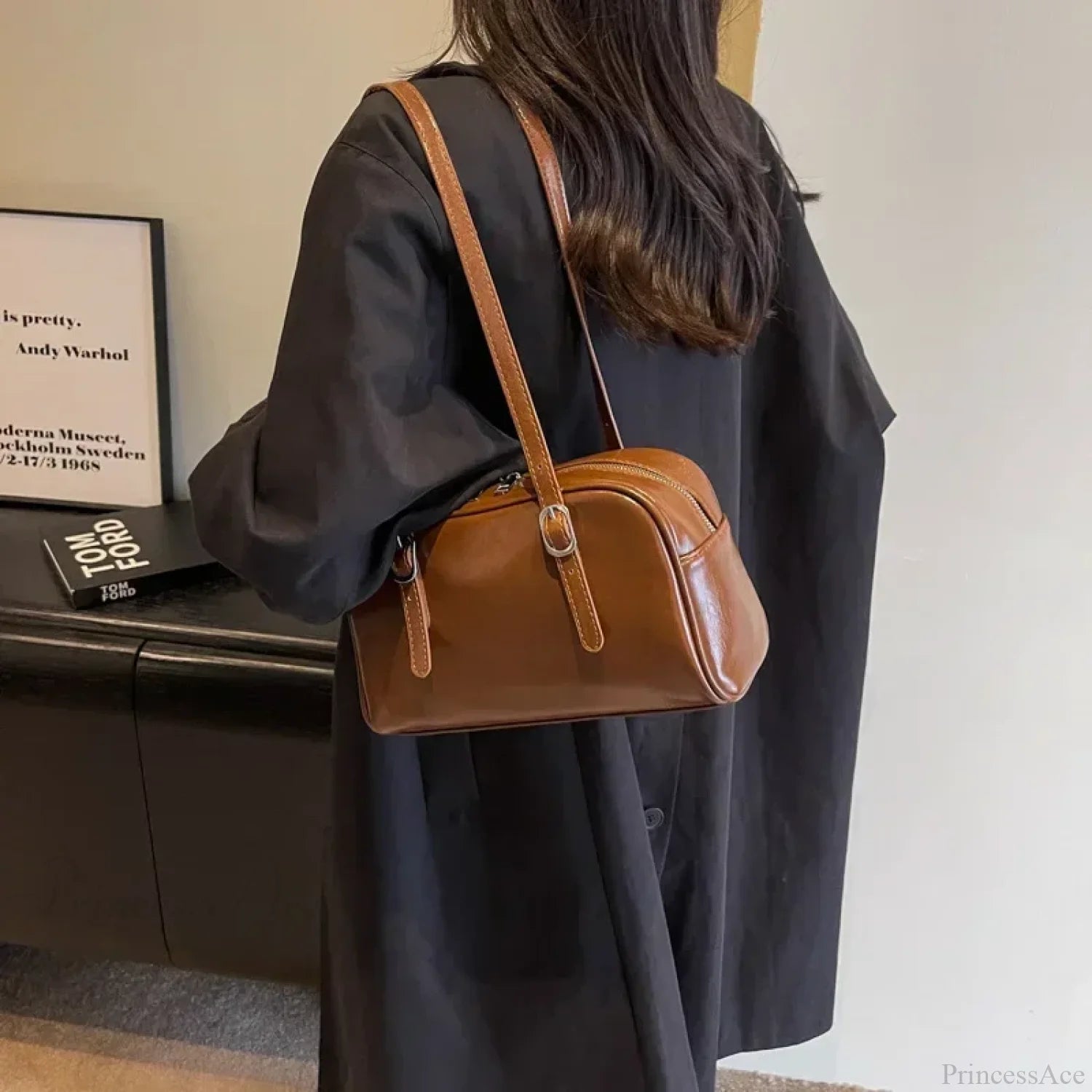 Monochrome Fashion Boston Shoulder Crossbody Bag shoulder-250126