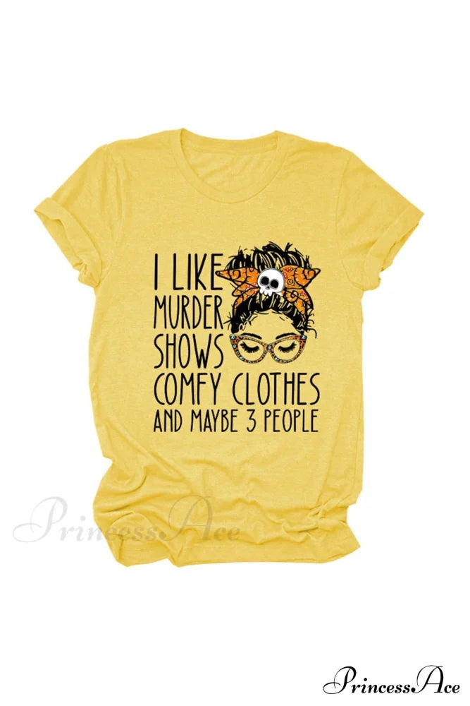 Murder Shows Graphic T-Shirt Yellow / S Tees