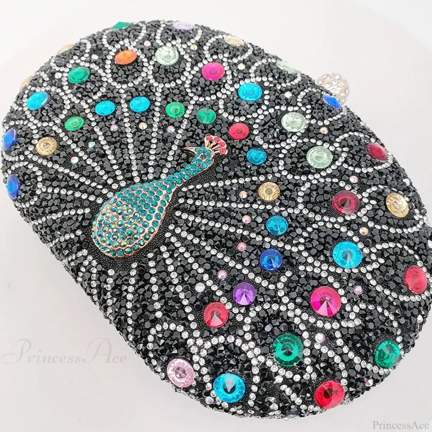 Peacock Pattern Diamond Evening Rhinestone Shoulder Clutch Bag clutchbag-250126