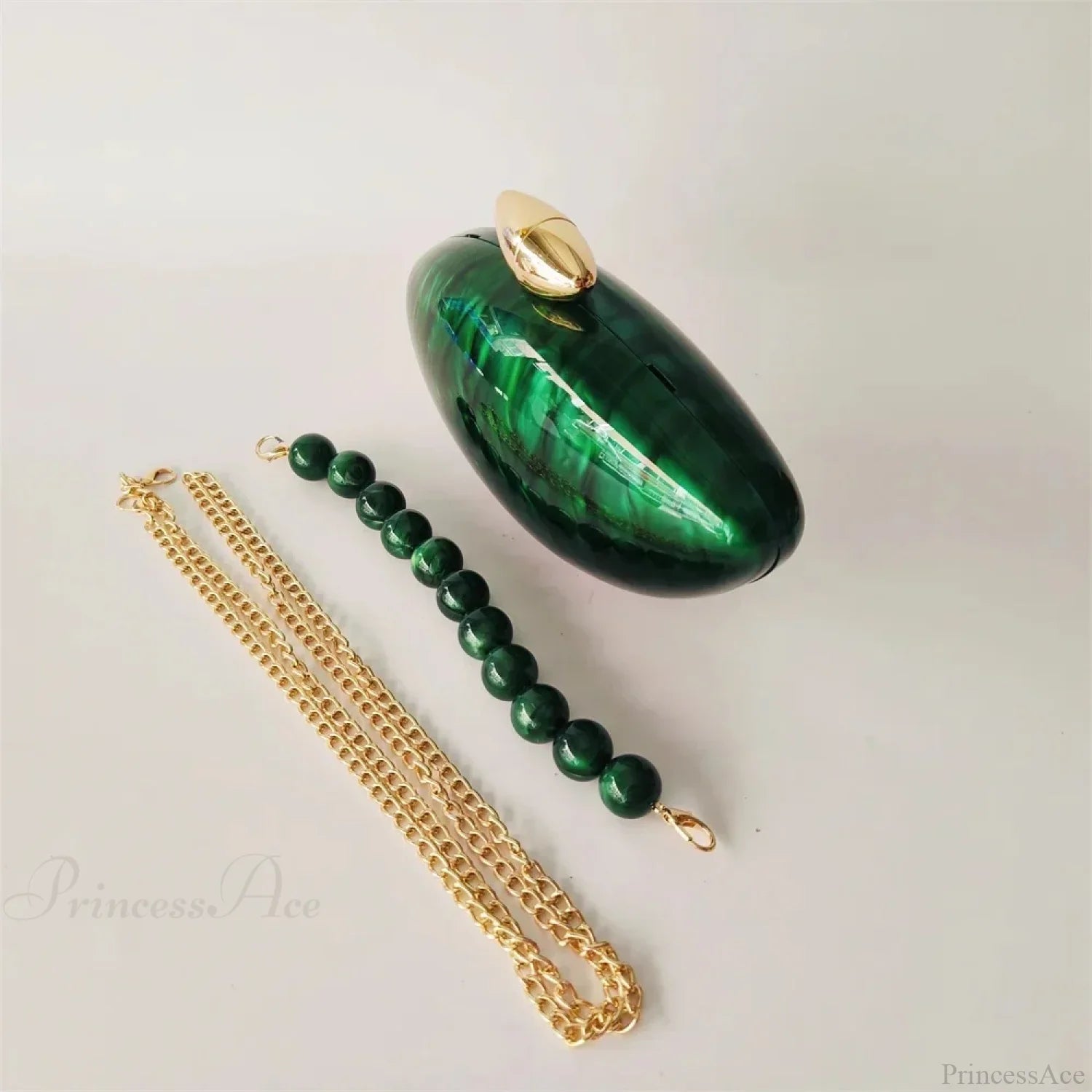 Pearl Brown Marble Acrylic Box Evening Clutch Bag beaded handle2 clutchbag-250126