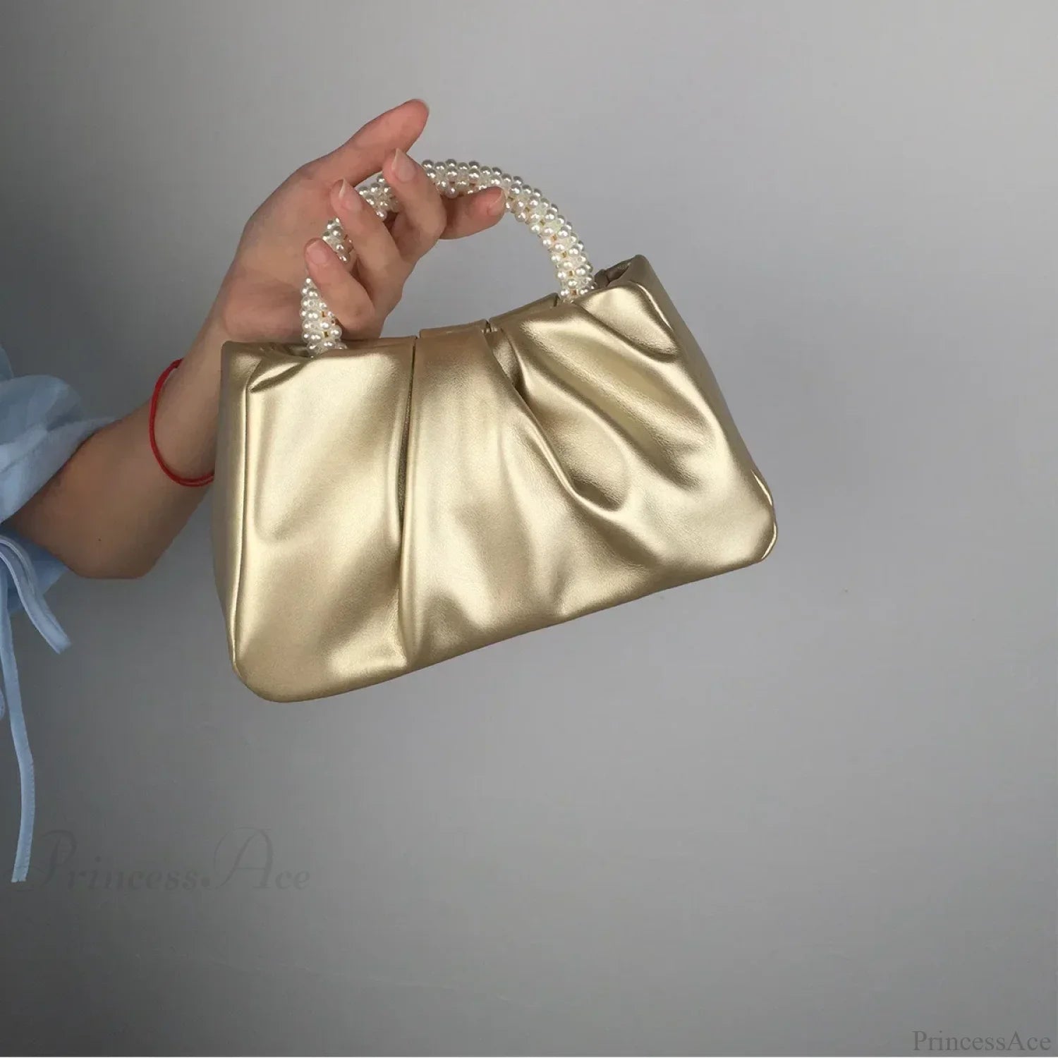 Pearl Handle Dinner Clutch Handbag Gold handbag-250126