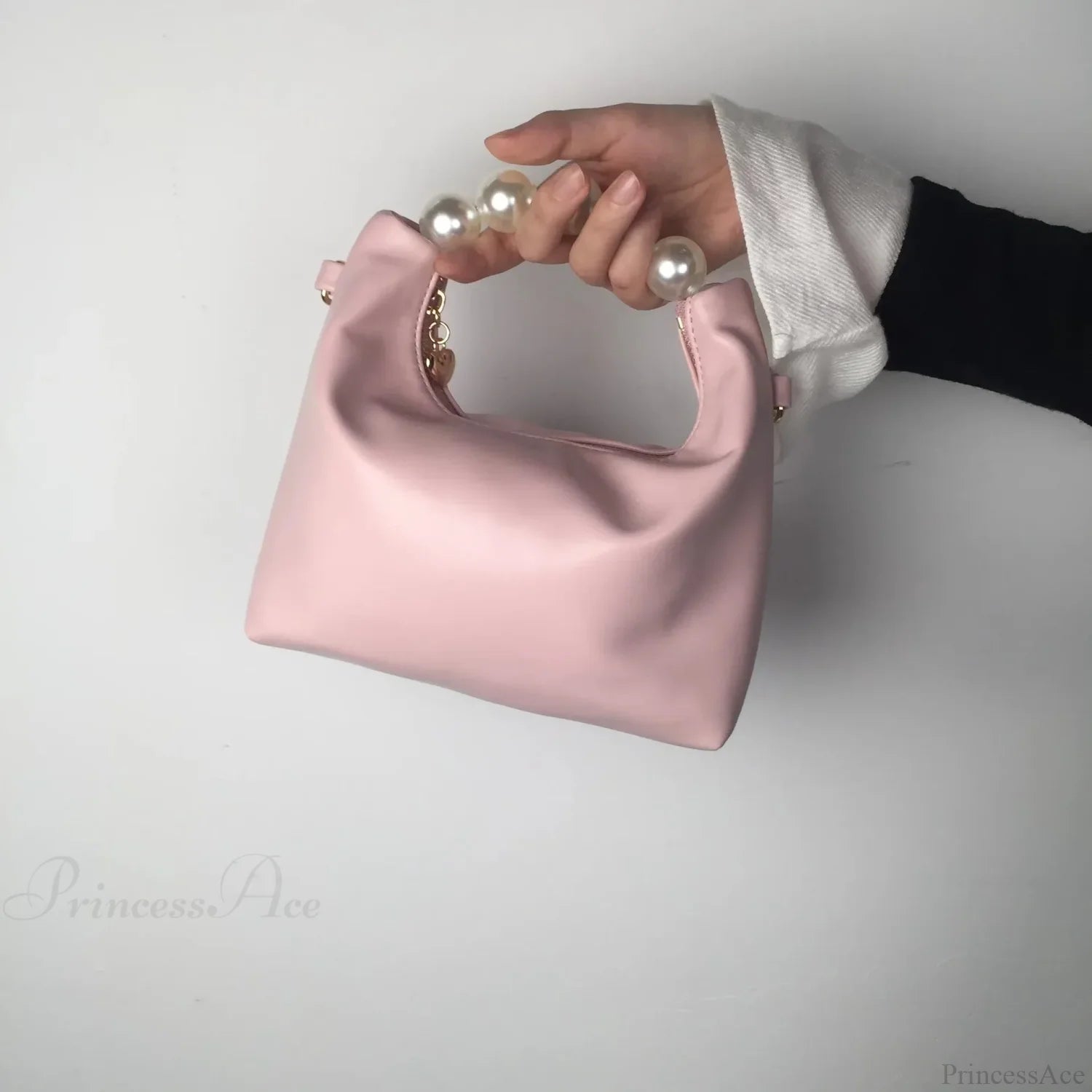 Pearl Handle Fashion Women Clutch Bag Pink clutchbag-250126