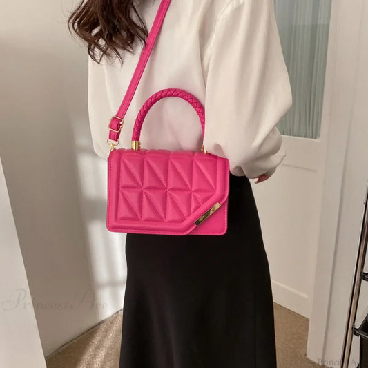 Plaid PU Leather Designer Crossbody Handbag handbag-250126