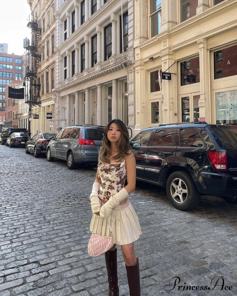 Pleated Micro Stylish Mini Skirt Cream 16 Days / 2 Xs White