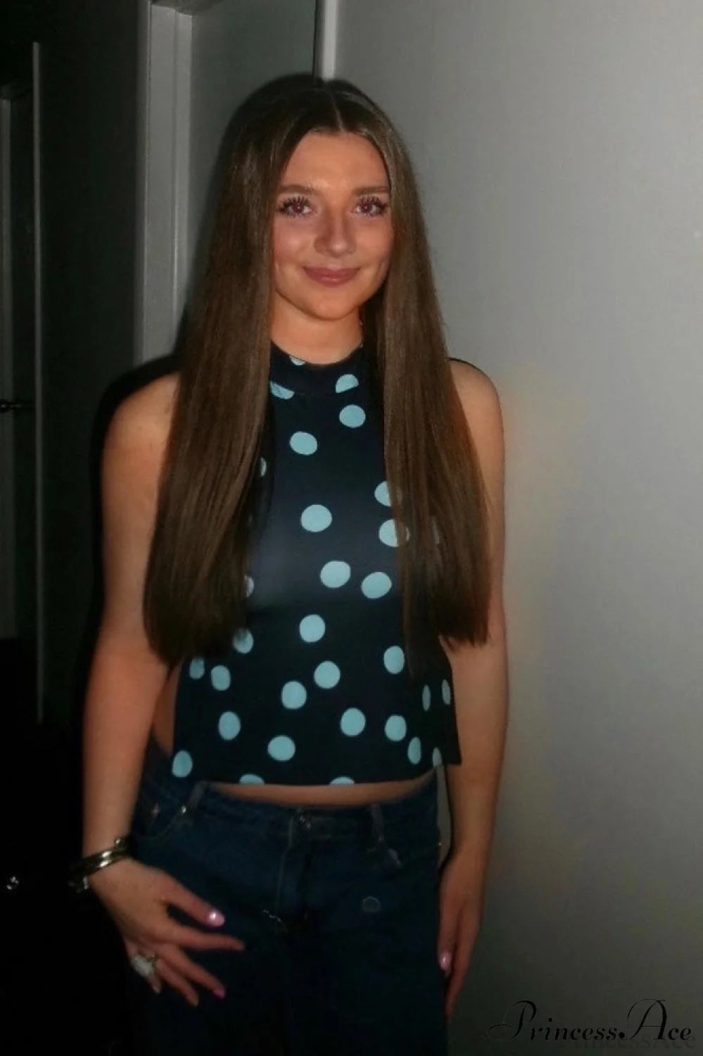 Polka Dot Halter Backless Crop Top