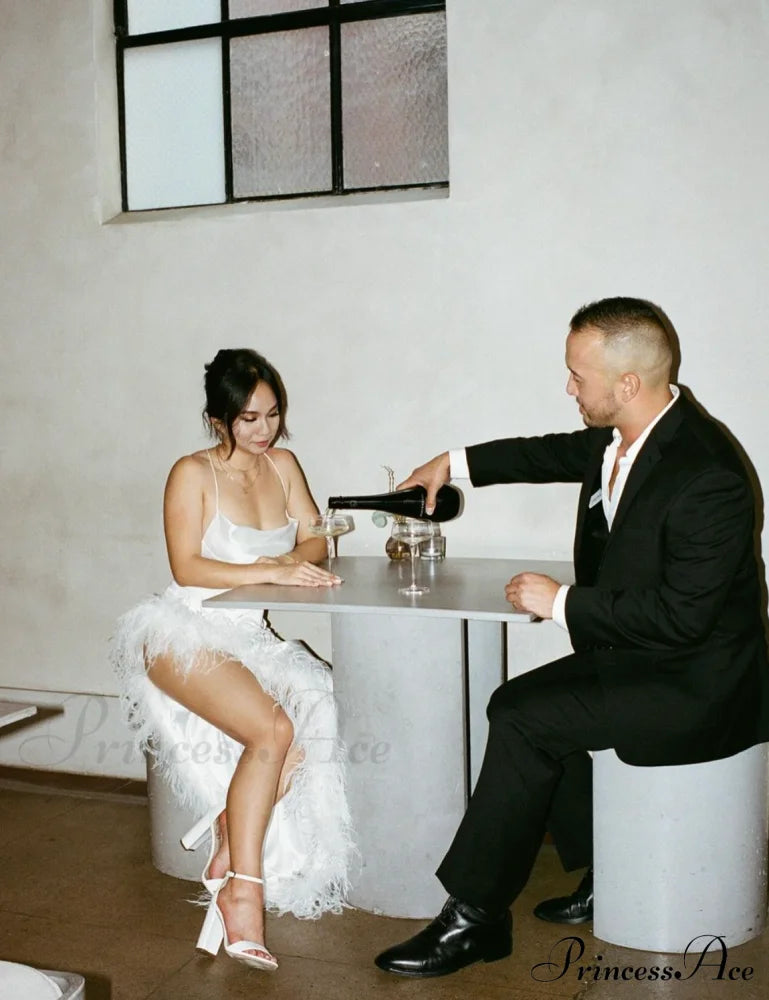 Priscilla Elegant Feather Dress 30 Days / 2 Xs