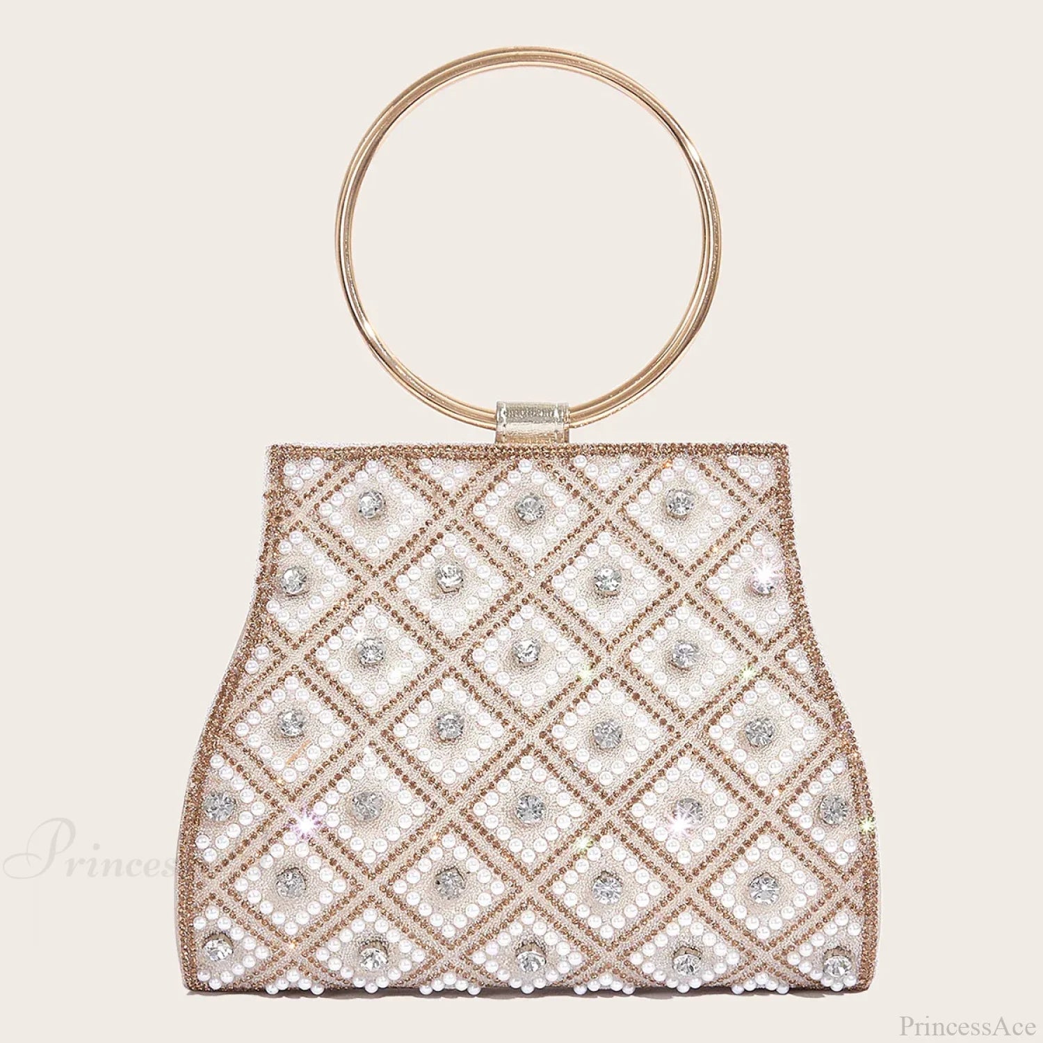 PU Rhinestone Clutch Bag for Women Party Wedding Fashion Gold clutchbag-250126