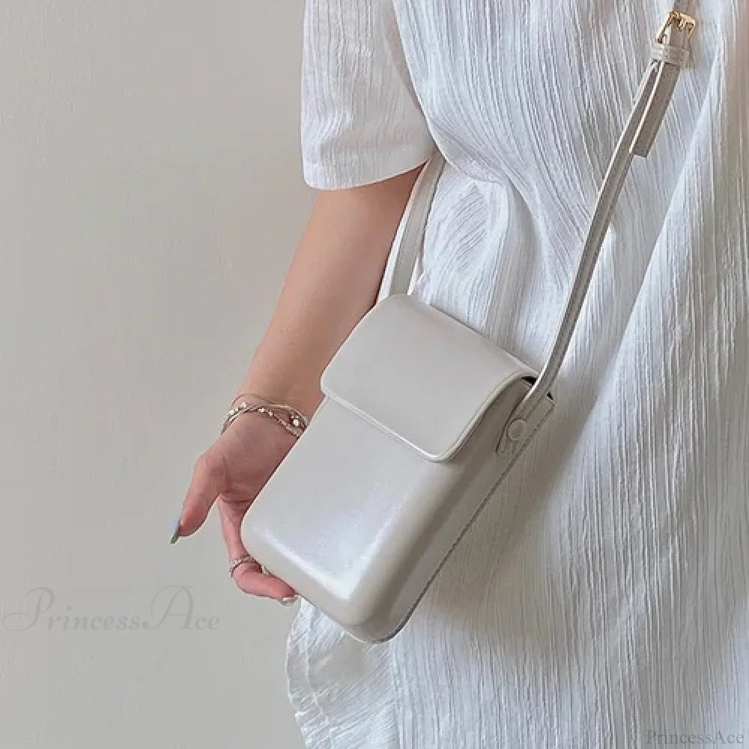 Retro Mini Crossbody Square Handbag Women’s Shoulder Bag White 2 handbag-250126