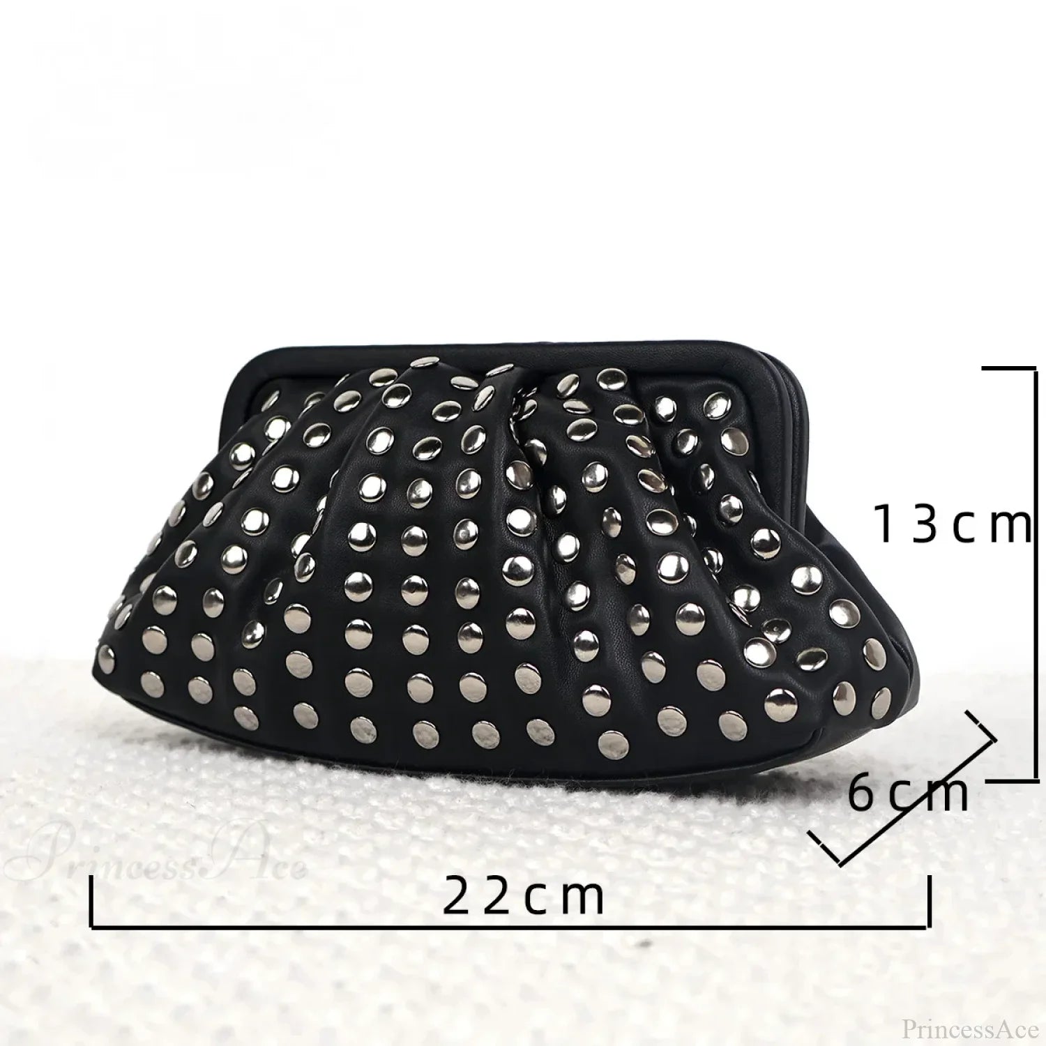 Rivet Ruched Hobo Evening Wristlet Black wristlet-250126