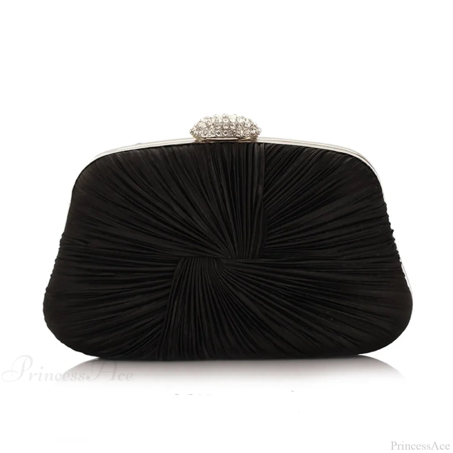 Royal Blue Pleat Pillow Shaped Clutch Bag Wedding Bridal Party Purse Black clutchbag-250126