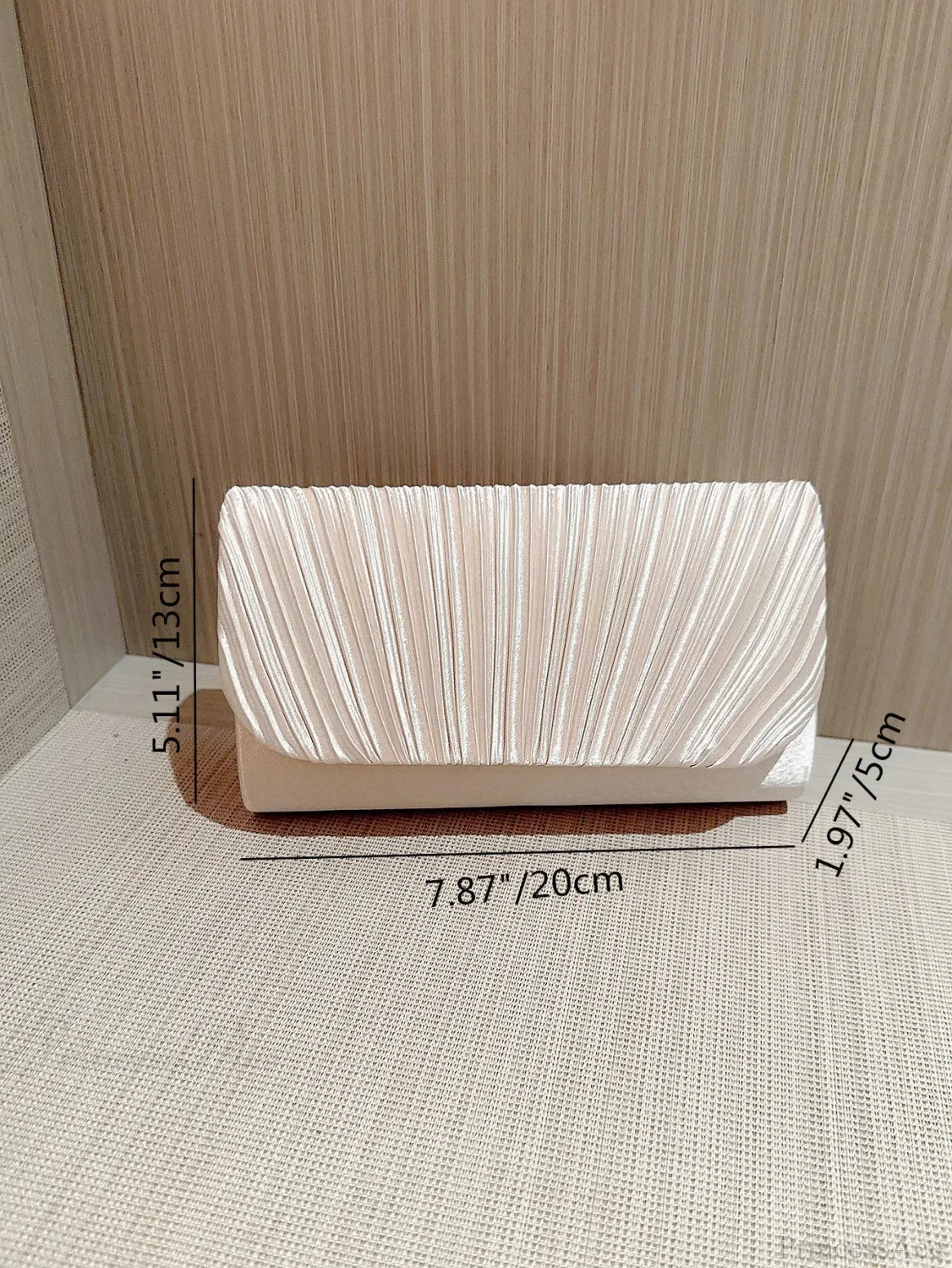 Satin Pleated Rhinestone Wedding Evening Clutch Bag clutchbag-250126