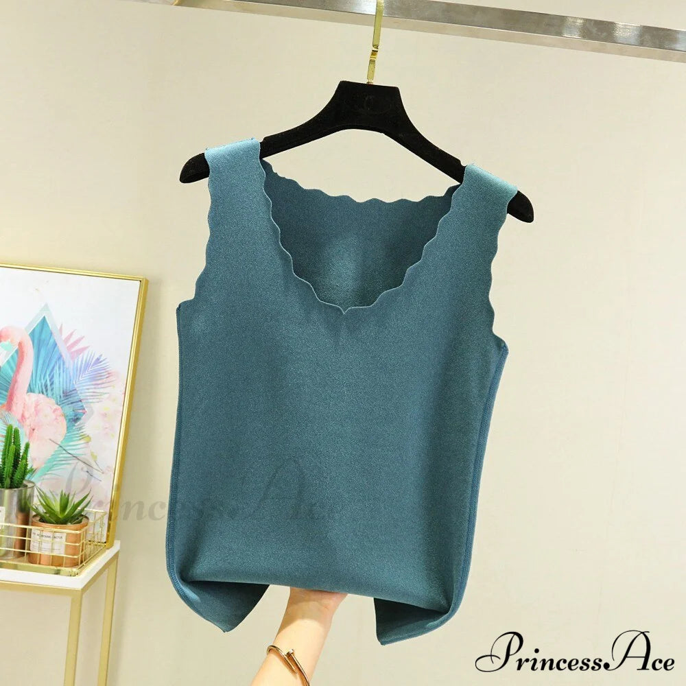 Seamless Thermal Underwear Tops Green / L