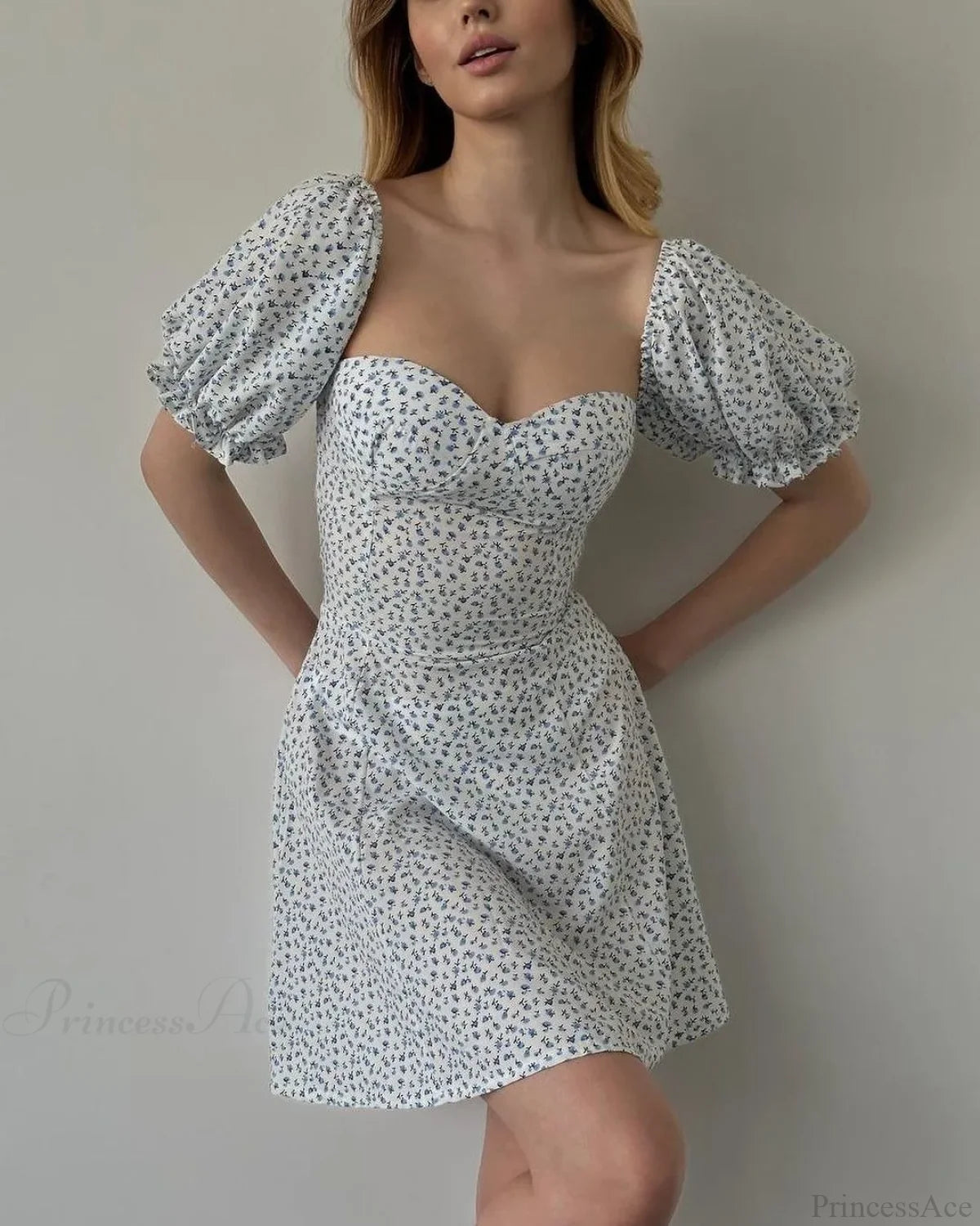 Sexy Floral Print Wrap Floral Dress White / S oldfloraldress-250126