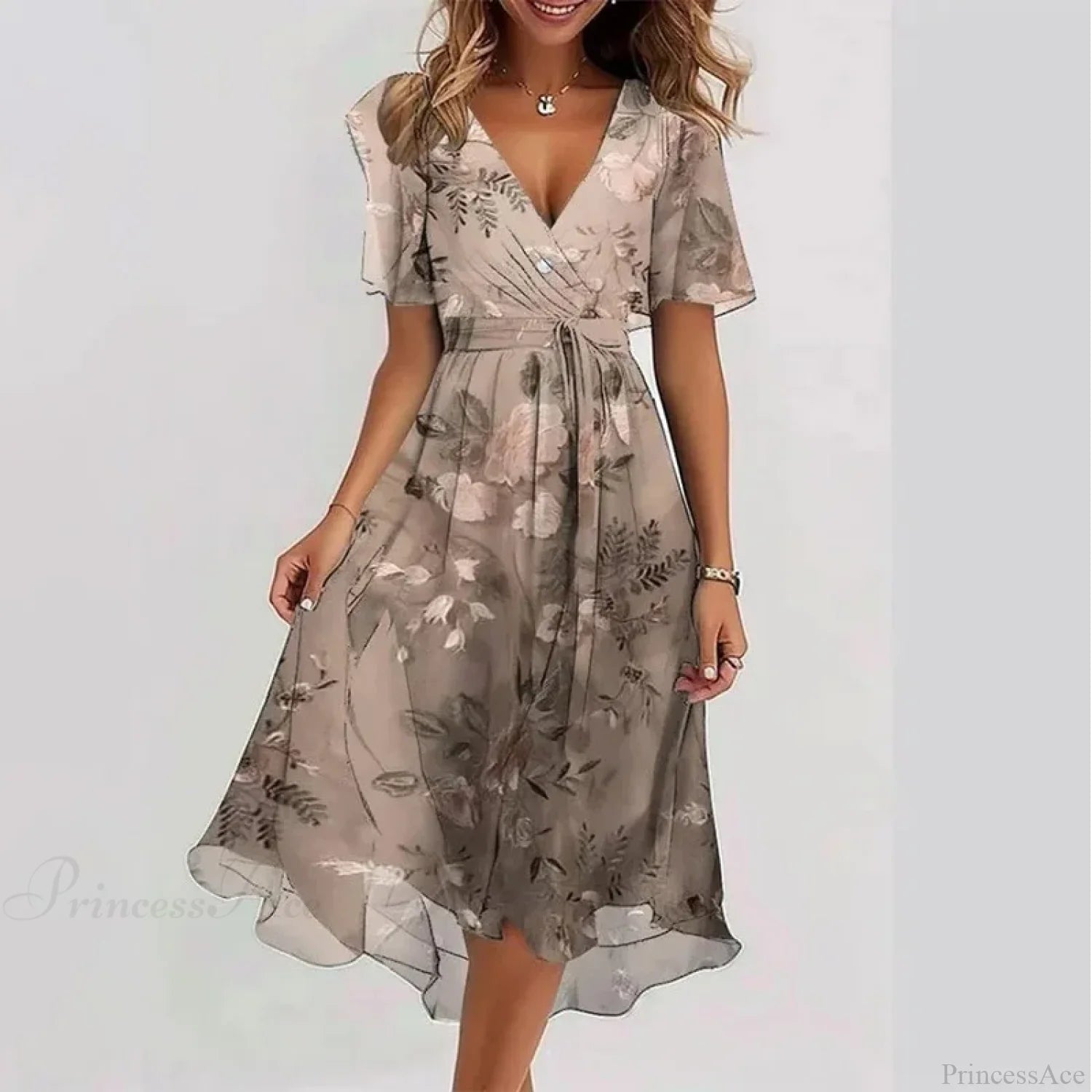 Sexy V-neck Floral Swing Dress Color 5 / S oldfloraldress-250126