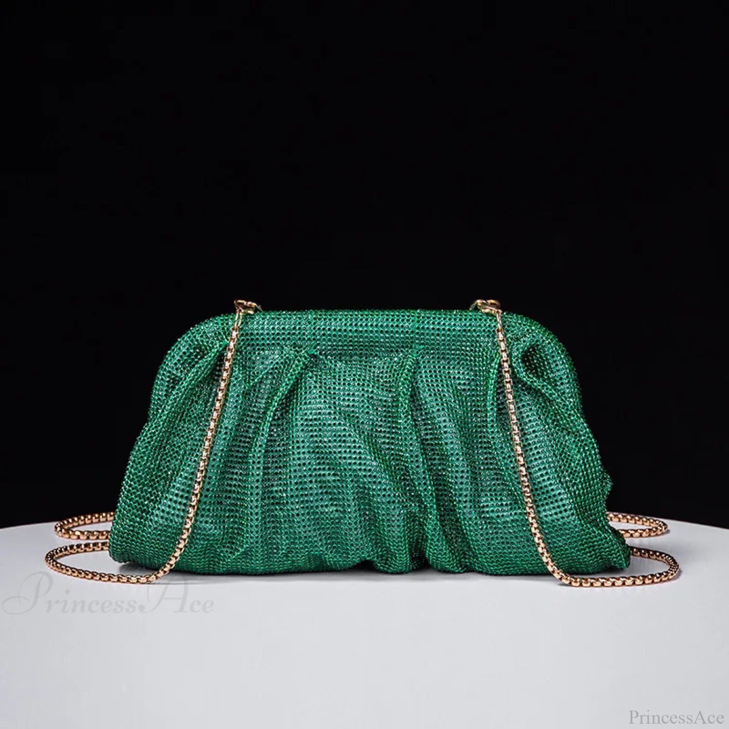 Shiny Rhinestone Wedding Clutch Wristlet Green wristlet-250126
