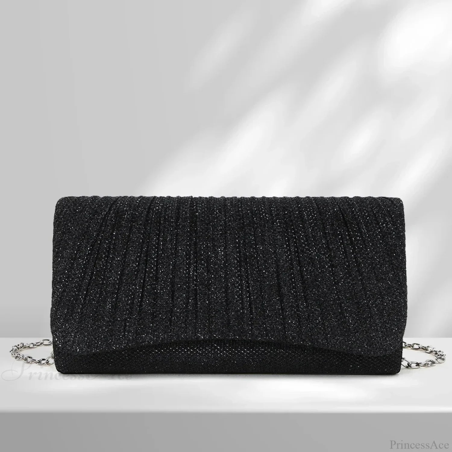 Shiny Wedding Evening Clutch Sling Bag Black clutchbag-250126