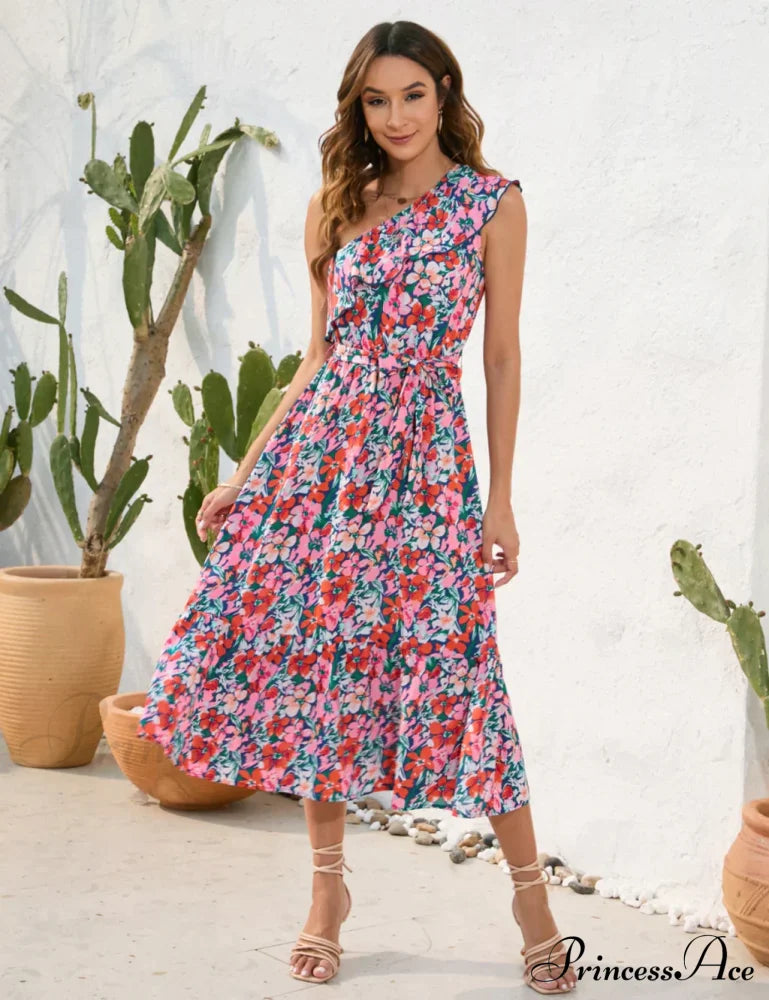 Shoulder Patterned One Dress S / Yellow