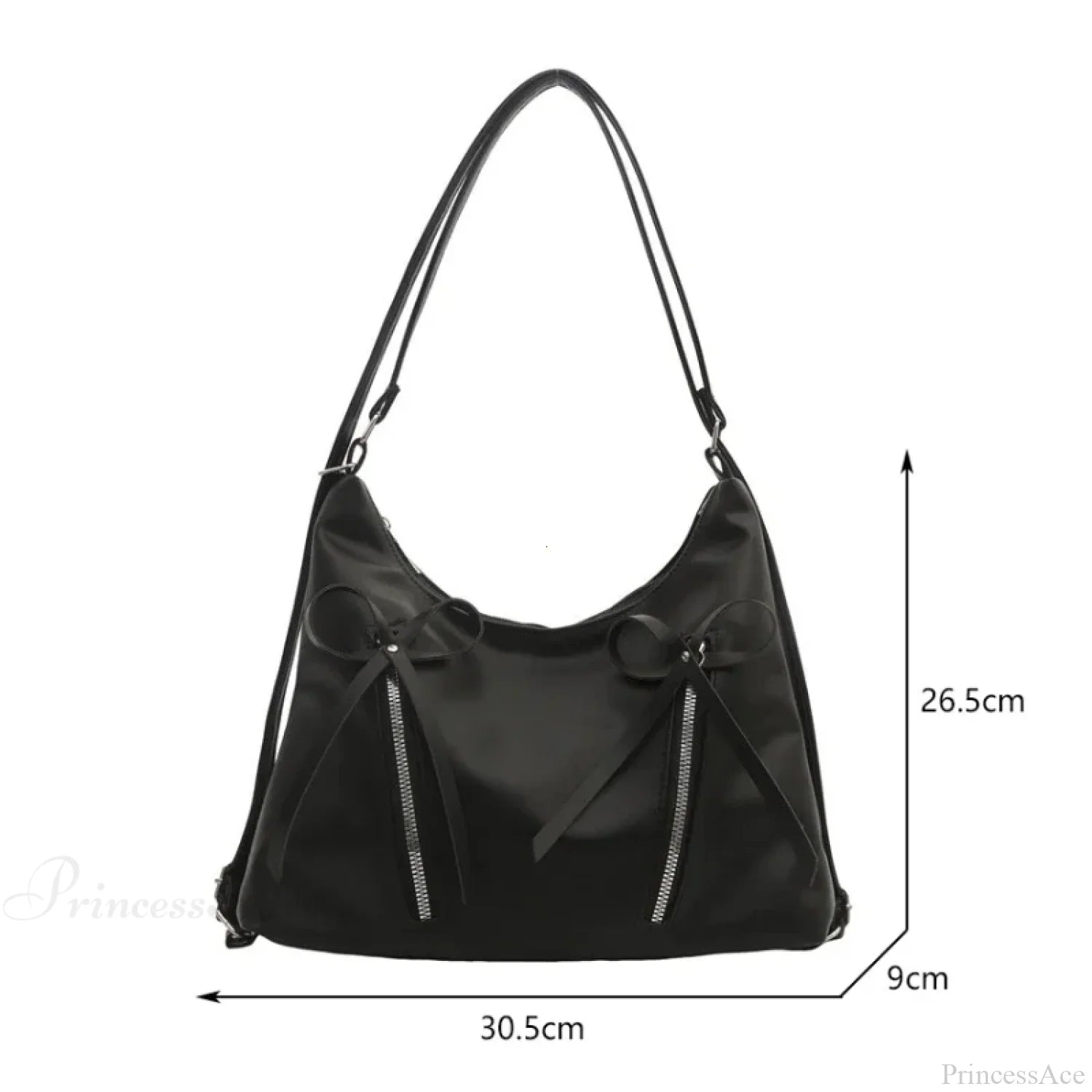 Silver Bow PU Leather Shoulder Bag shoulder-250126