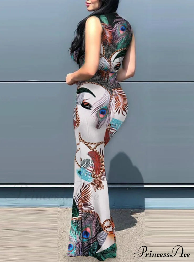 Slit Sunflower Gown Full-Length In Plunge Design Black M / Black Dresses