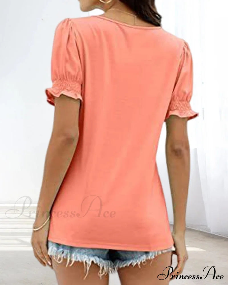 Solid Boxy Neck T-Shirt In Color T-Shirts