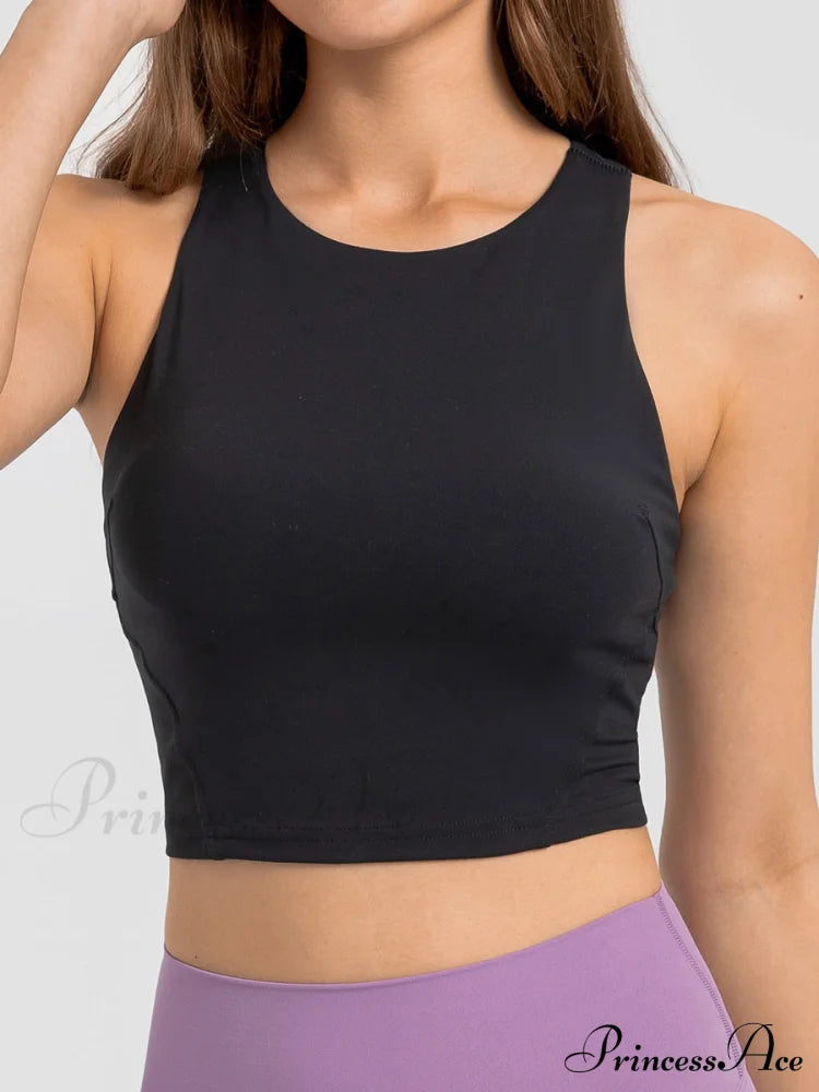 Solid Color Simpel Tank Top Black / Xs