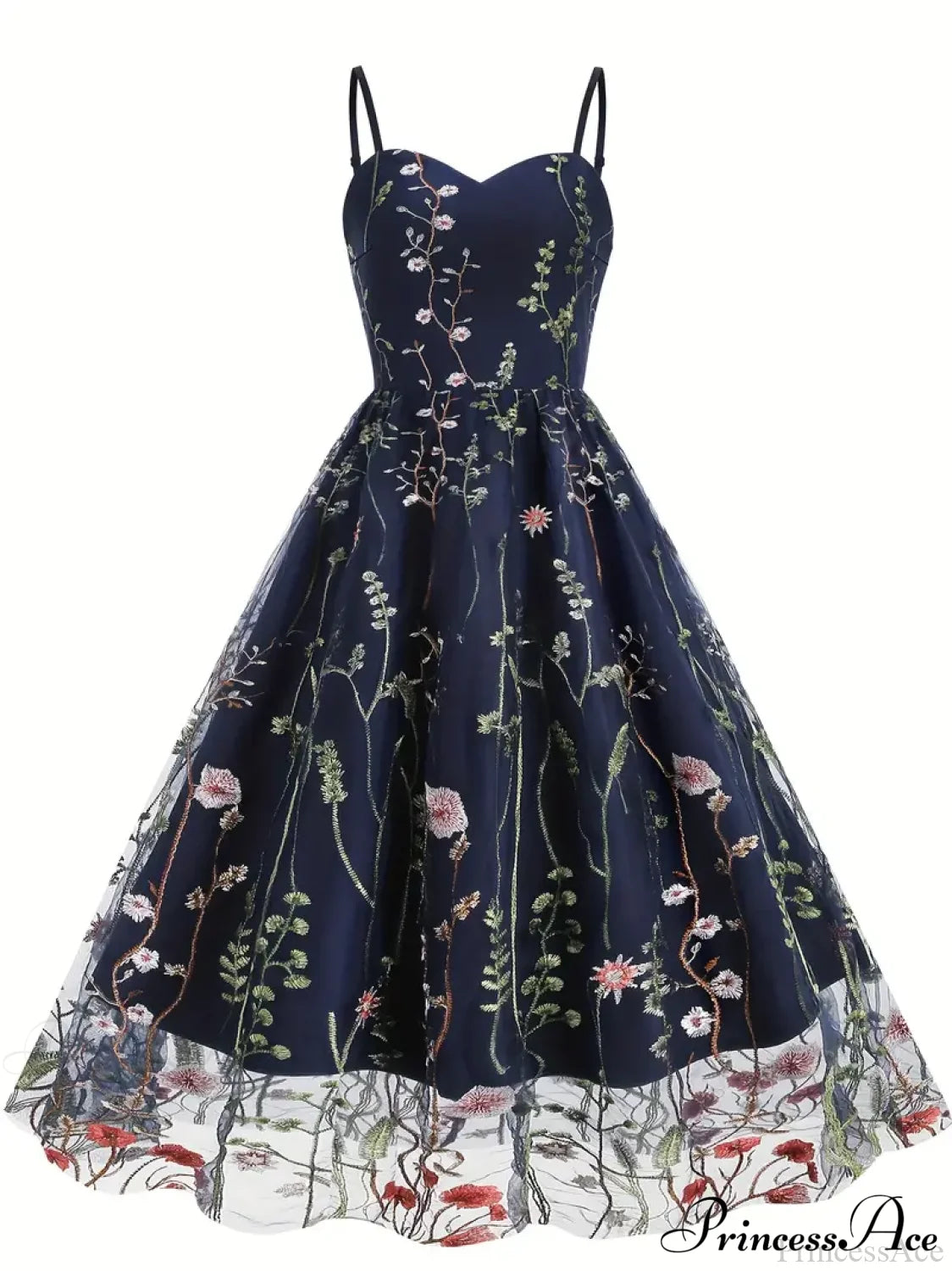 Party Mesh Flowered A Embroidery For Gown Line Summer S / Red Black Floral Maxi Dress