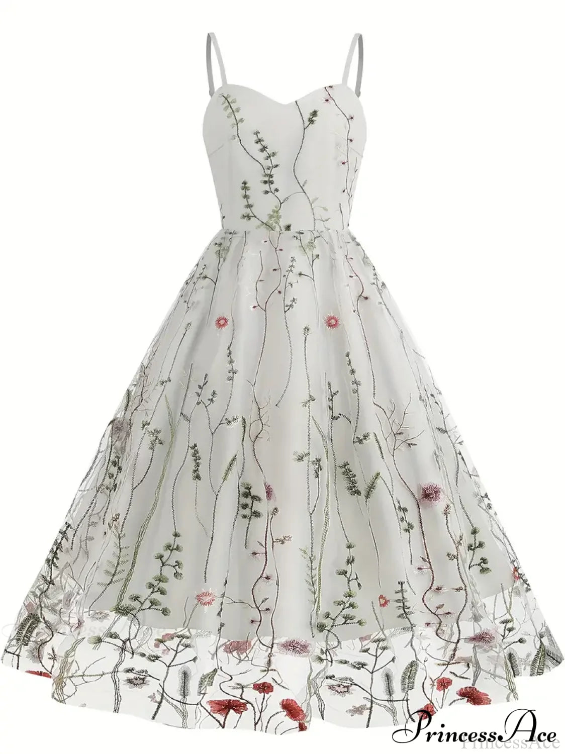 Party Mesh Flowered A Embroidery For Gown Line Summer S / White Black Floral Maxi Dress